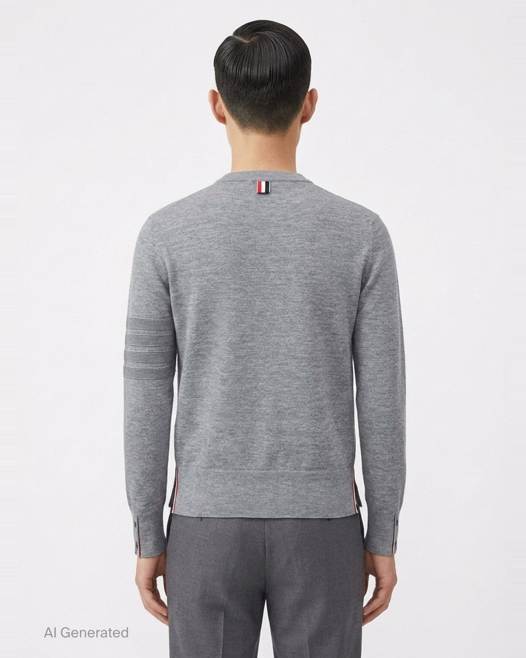 Milano Stitch Crew Neck Pullover | Thom Browne | Club21 - back