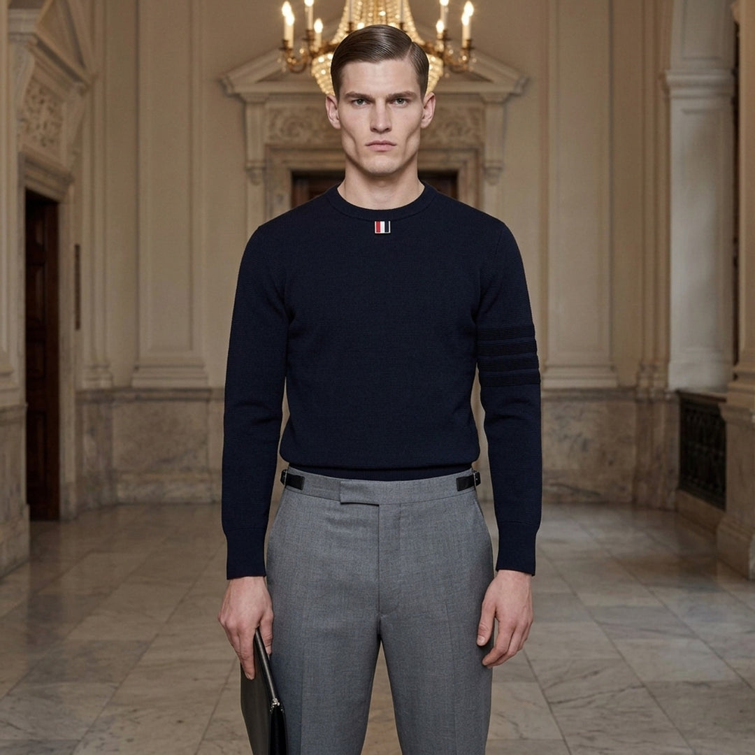 Milano Stitch Crew Neck Pullover | Thom Browne | Club21 - lifestyle