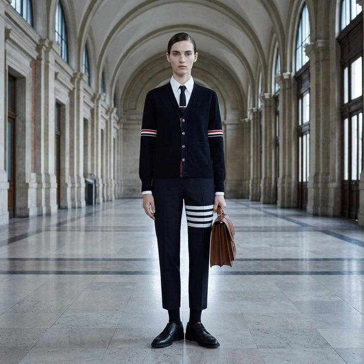 Milano Stitch V-Neck Cardigan | Thom Browne | Club21 - lifestyle