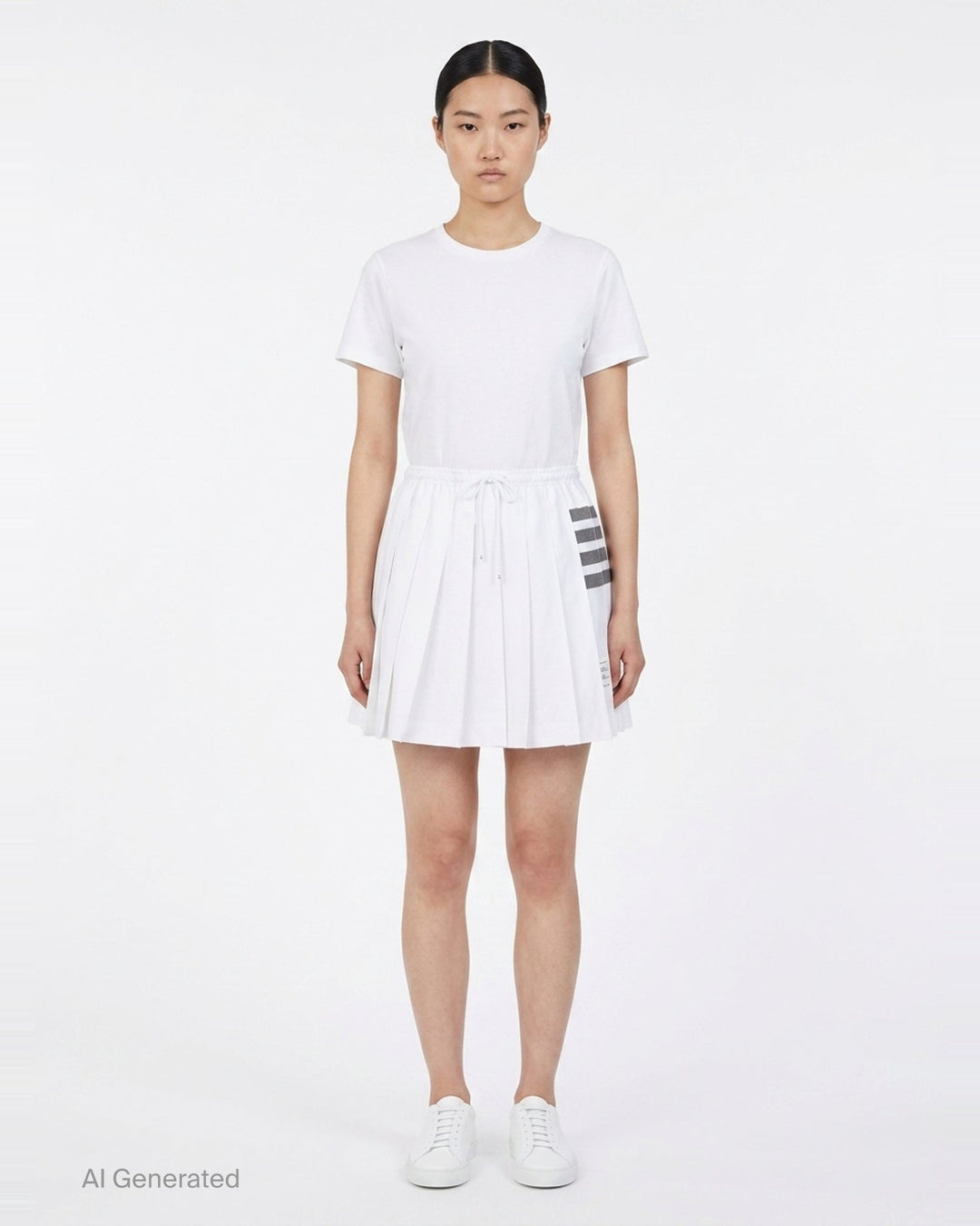 Mini Drawstring Pleated Skirt | Thom Browne | Club21 - front