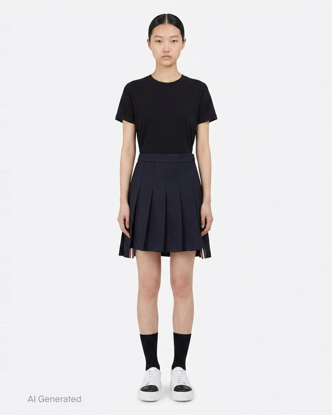 Mini Dropped Back Pleated Skirt | Thom Browne | Club21 - front
