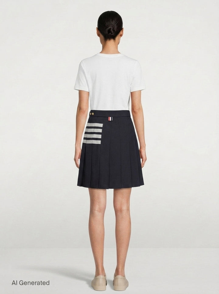 Mini Dropped Back Pleated Skirt | Thom Browne | Club21 - back