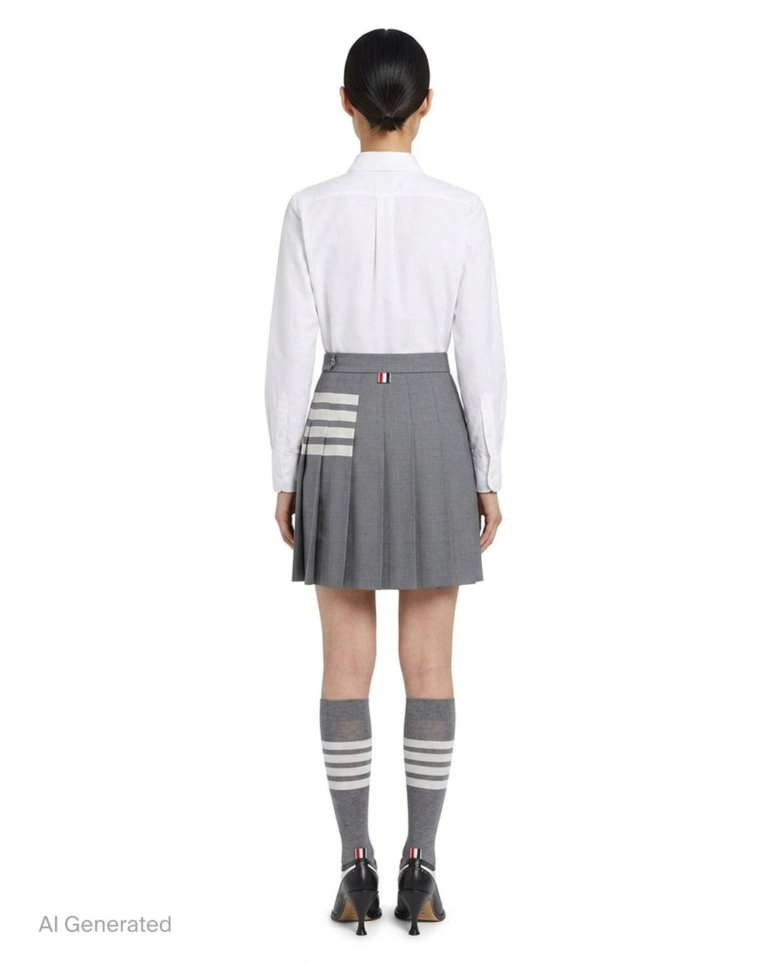 Mini Dropped Back Pleated Skirt | Thom Browne | Club21 - back