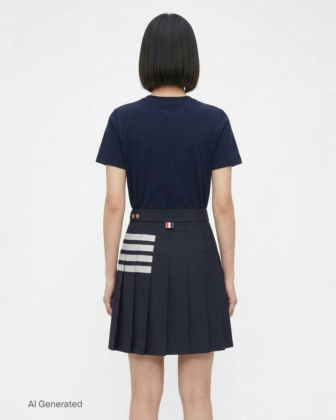 Mini Dropped Back Pleated Skirt | Thom Browne | Club21 - back