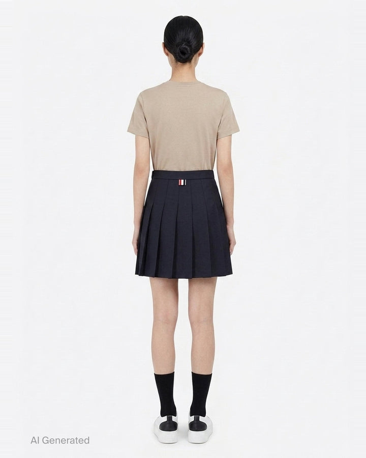 Mini Dropped Back Pleated Skirt | Thom Browne | Club21 - back