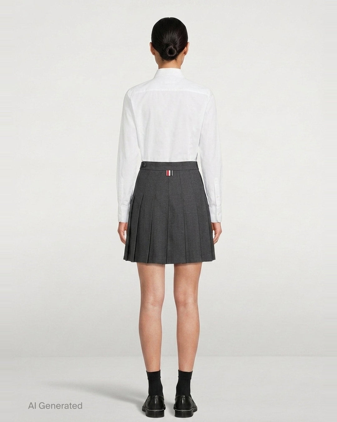 Mini Dropped Back Pleated Skirt | Thom Browne | Club21 - back