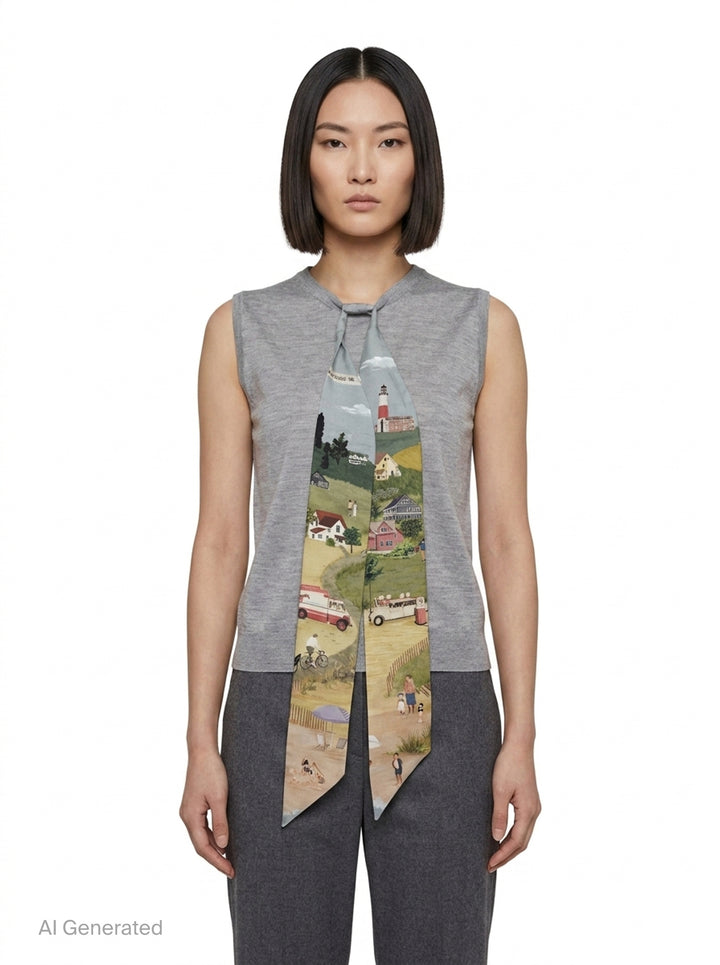 Nantucket Scenic Jersey Tank | Thom Browne | Club21 - front