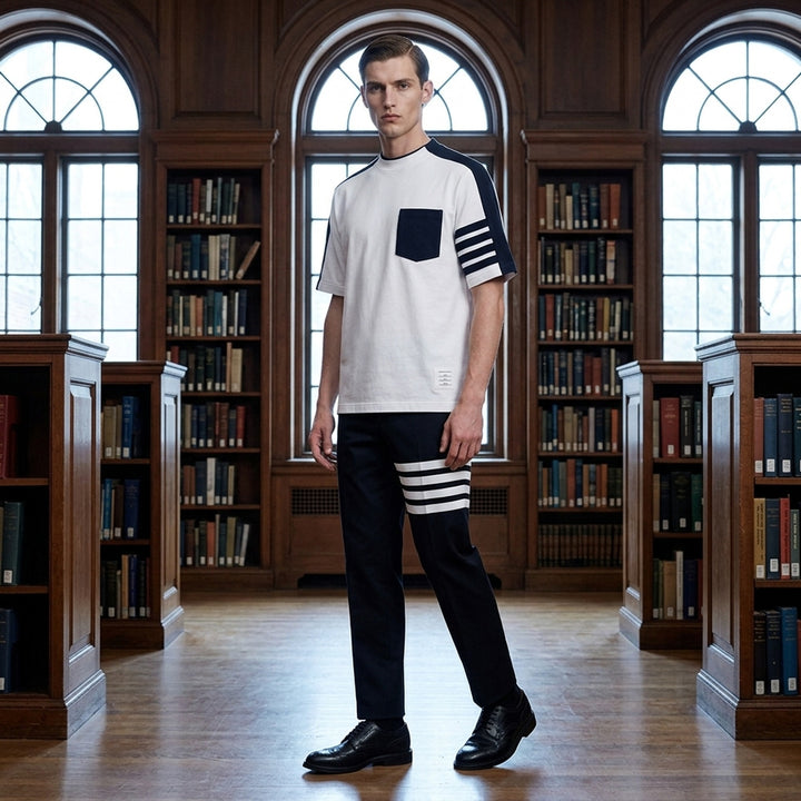 Oversized Colorblock Pocket Tee | Thom Browne | Club21 - lifestyle
