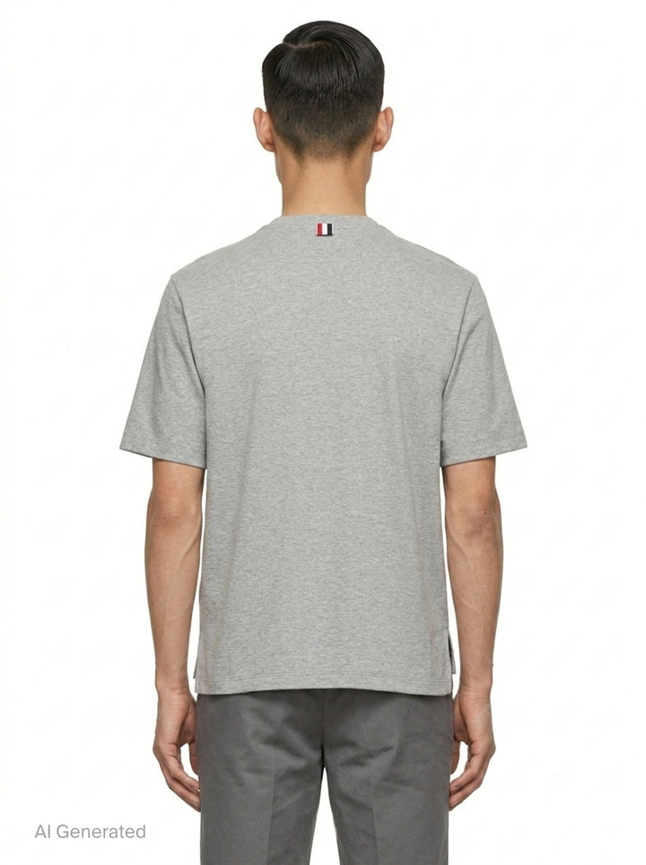 Oversized Short Sleeve Pocket Tee | Thom Browne | Club21 - back