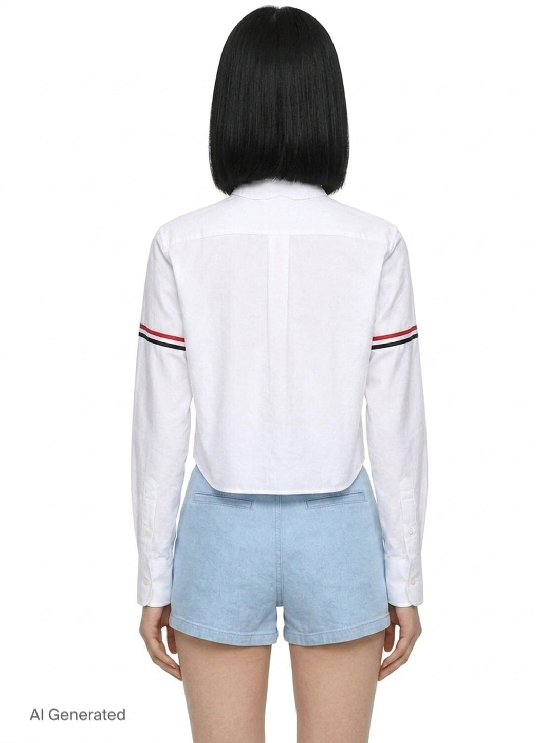 Oxford Armband Cropped Shirt | Thom Browne | Club21 - back