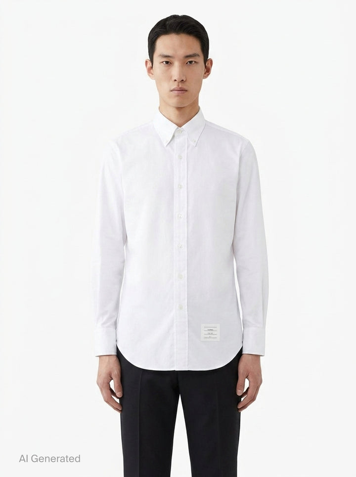 Oxford Grosgrain Placket Shirt | Thom Browne | Club21 - front