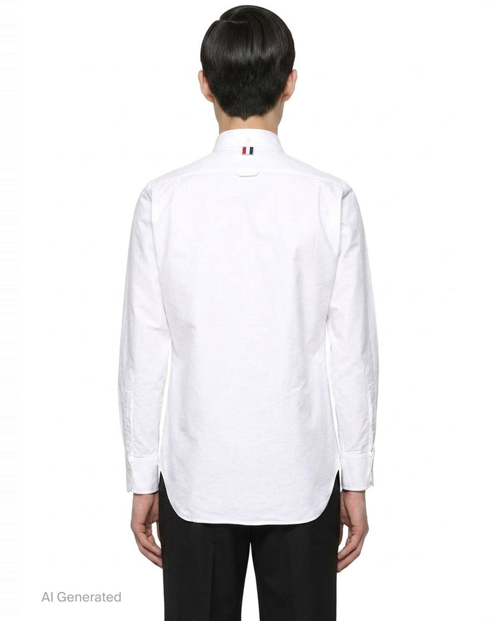Oxford Grosgrain Placket Shirt | Thom Browne | Club21 - back