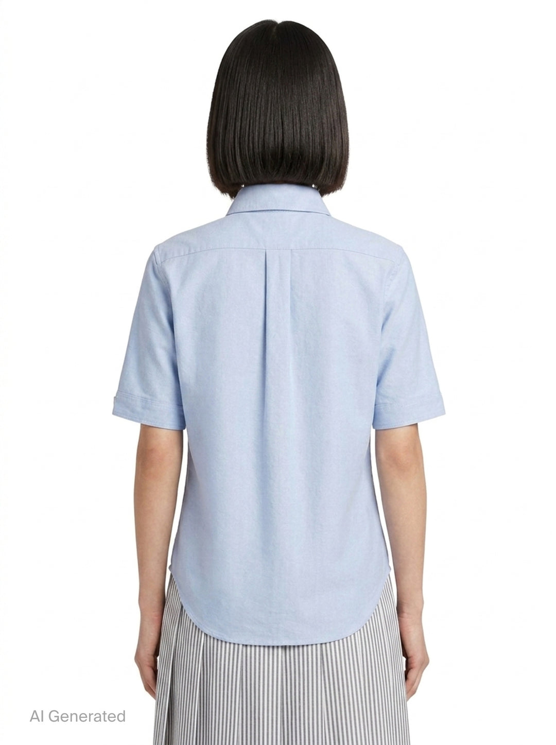 Oxford Round Collar Short Sleeve Shirt | Thom Browne | Club21 - back