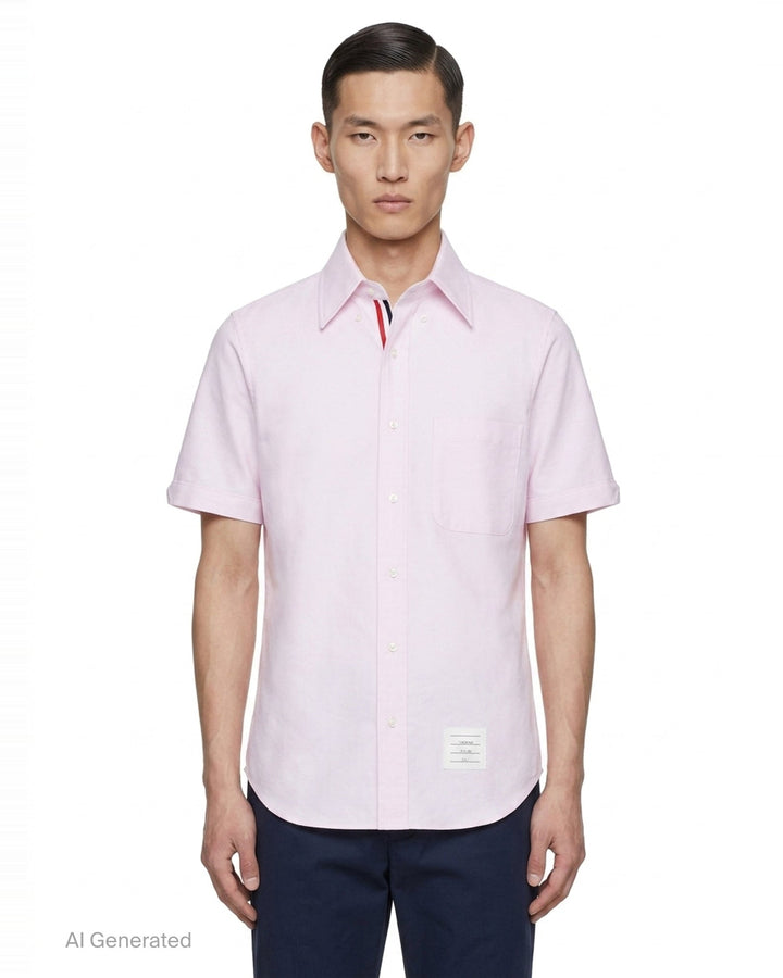Oxford Short Sleeve Shirt | Thom Browne | Club21 - front