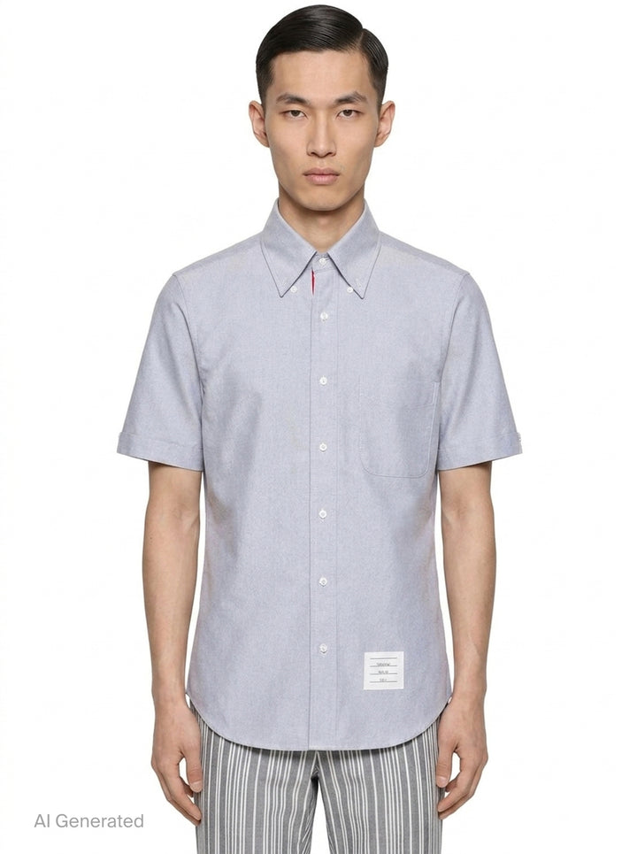 Oxford Short Sleeve Shirt | Thom Browne | Club21 - front