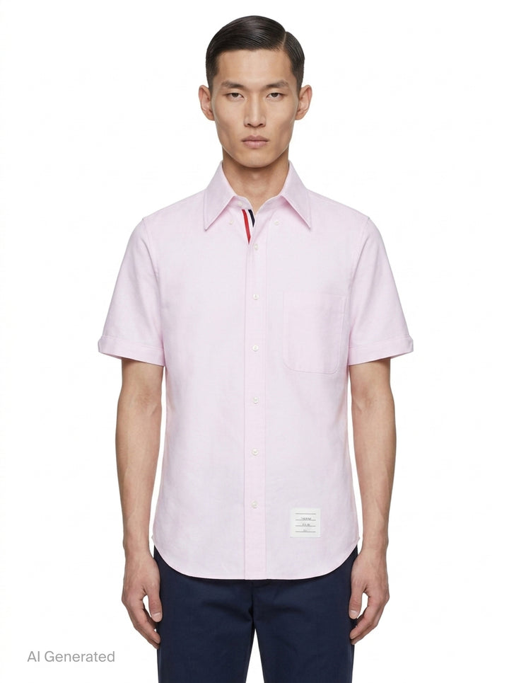 Oxford Short Sleeve Shirt | Thom Browne | Club21 - front