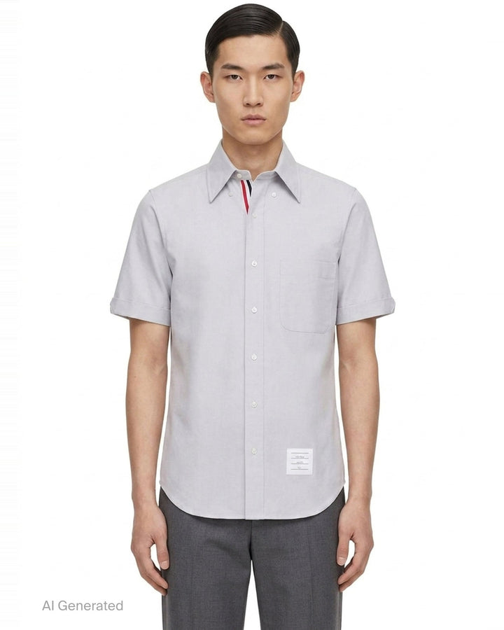 Oxford Short Sleeve Shirt | Thom Browne | Club21 - front