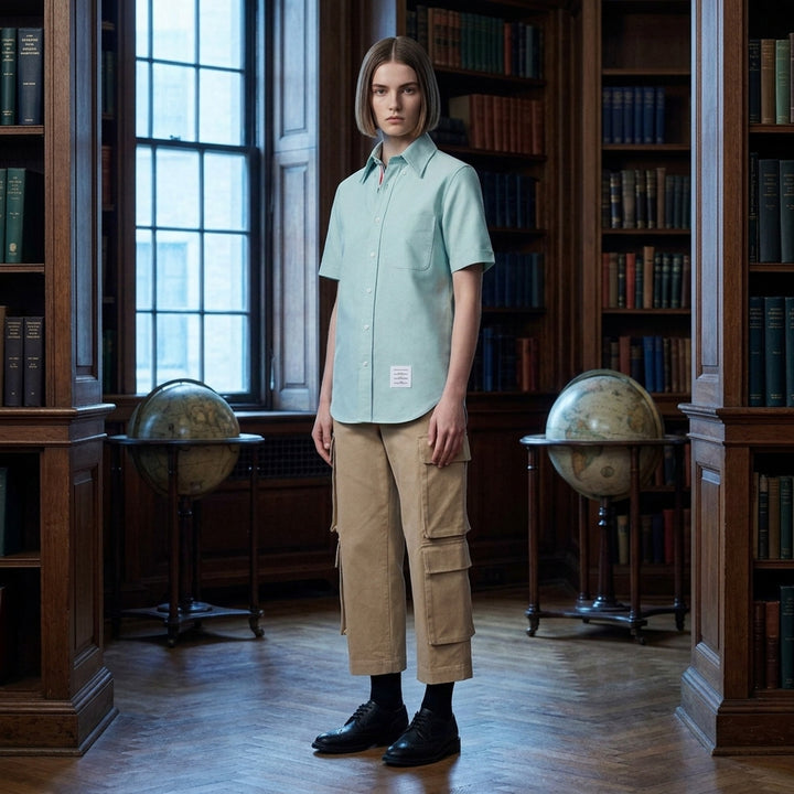 Oxford Short Sleeve Shirt | Thom Browne | Club21 - lifestyle