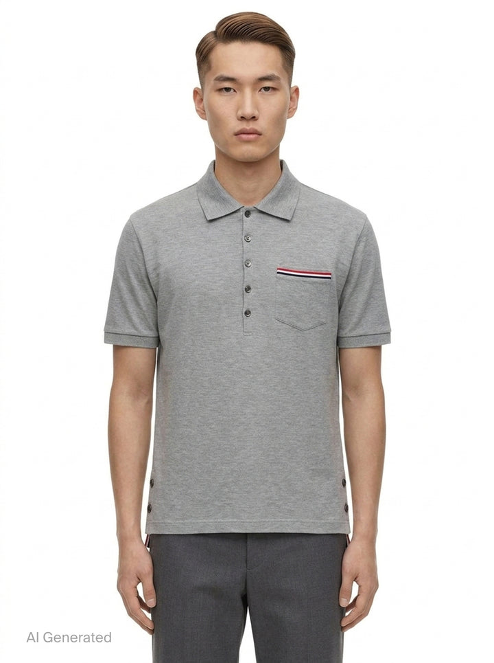 Pique Pocket Polo | Thom Browne | Club21 - front