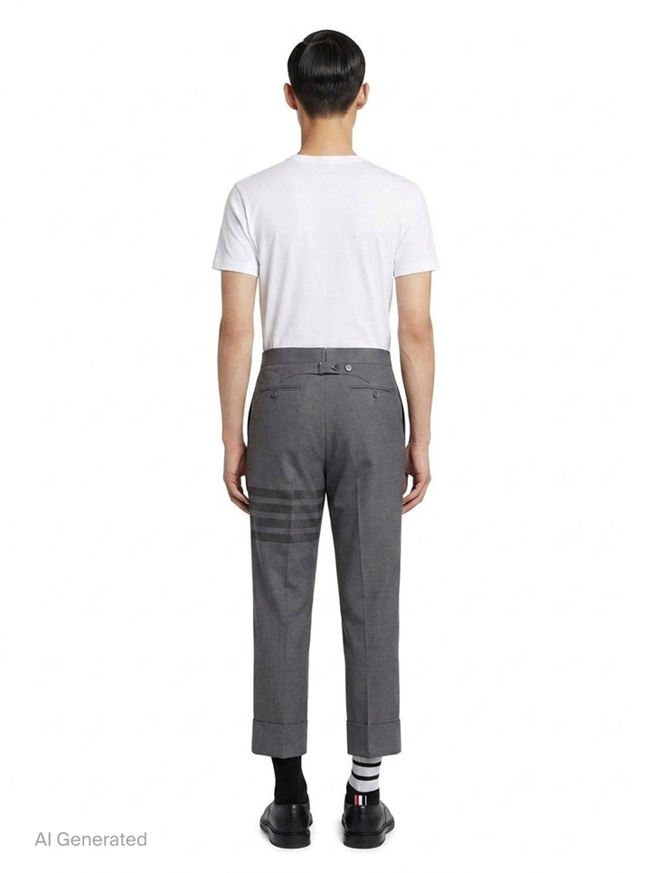 Plain Weave 4-Bar Trousers | Thom Browne | Club21 - back