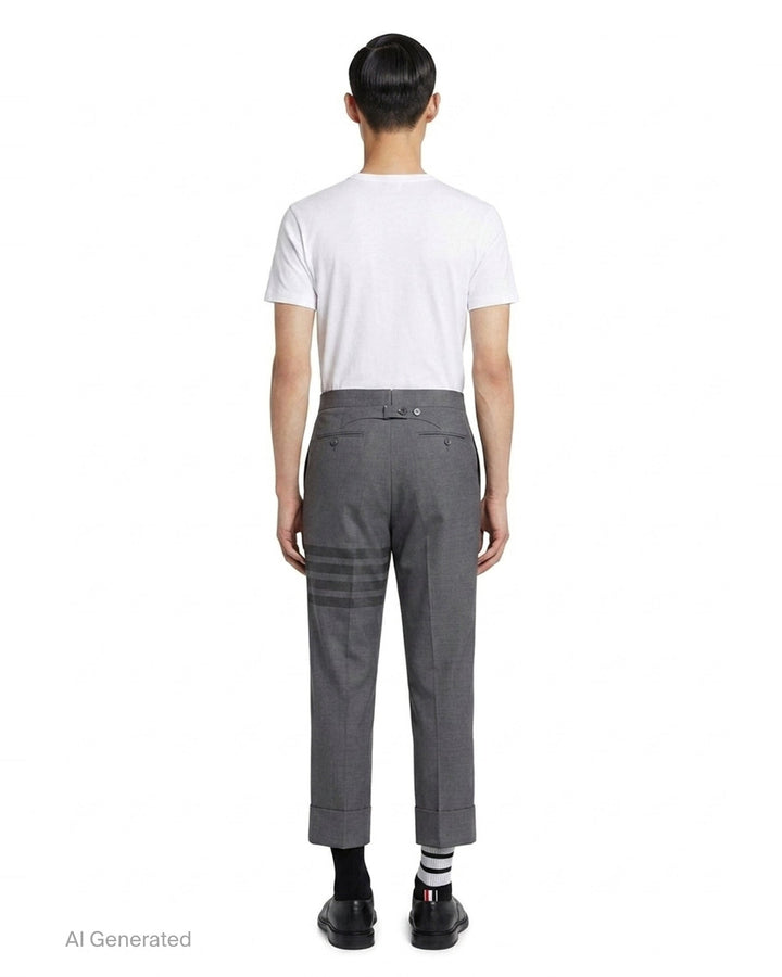 Plain Weave 4-Bar Trousers | Thom Browne | Club21 - back