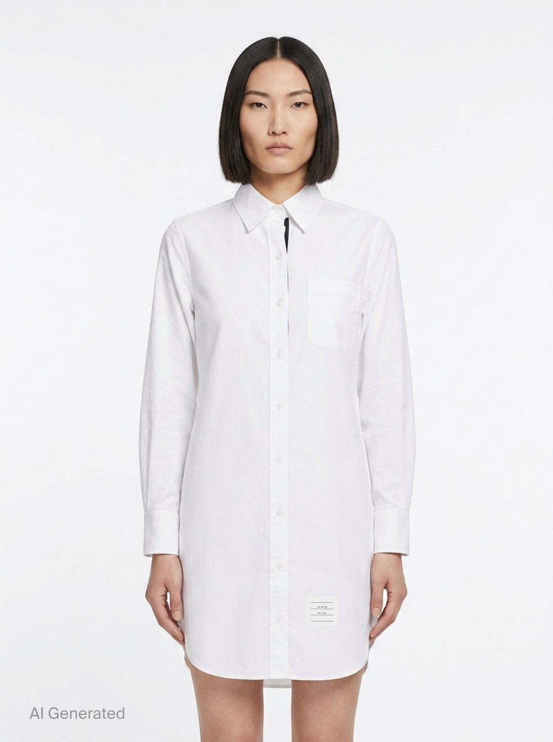 Poplin Mini Shirtdress | Thom Browne | Club21 - front