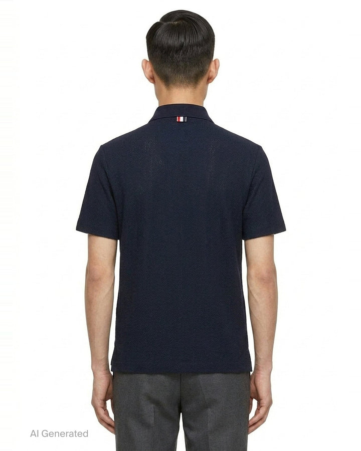 Relaxed Fit Short Sleeve Polo | Thom Browne | Club21 - back