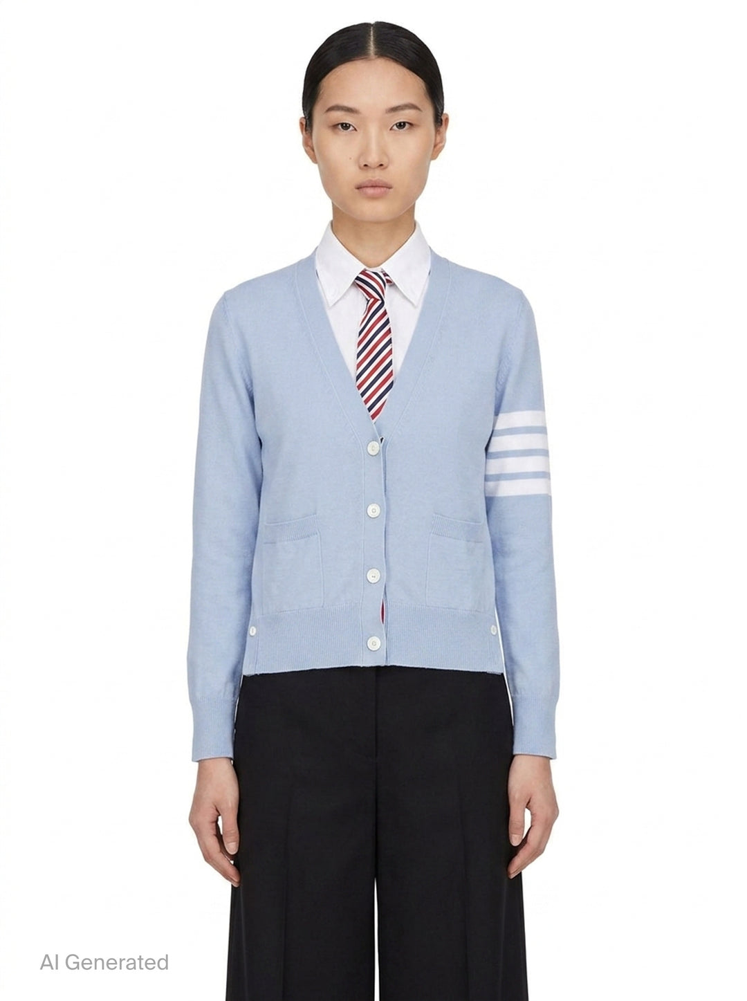 Relaxed Fit V-Neck Cardigan | Thom Browne | Club21 - front