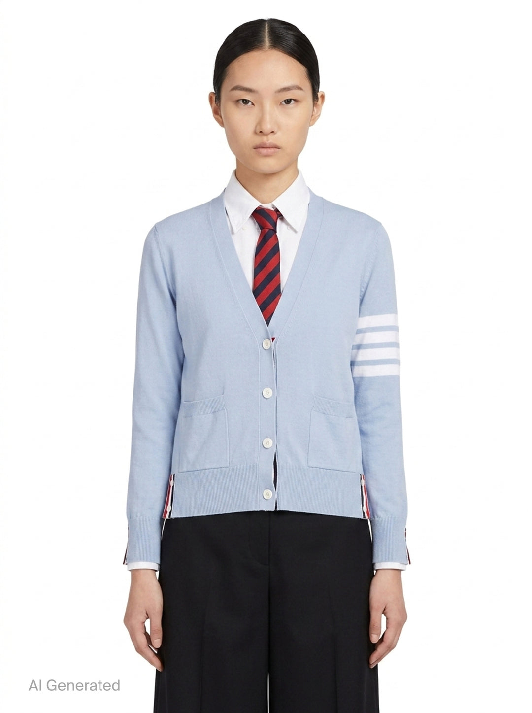 Relaxed Fit V-Neck Cardigan | Thom Browne | Club21 - front
