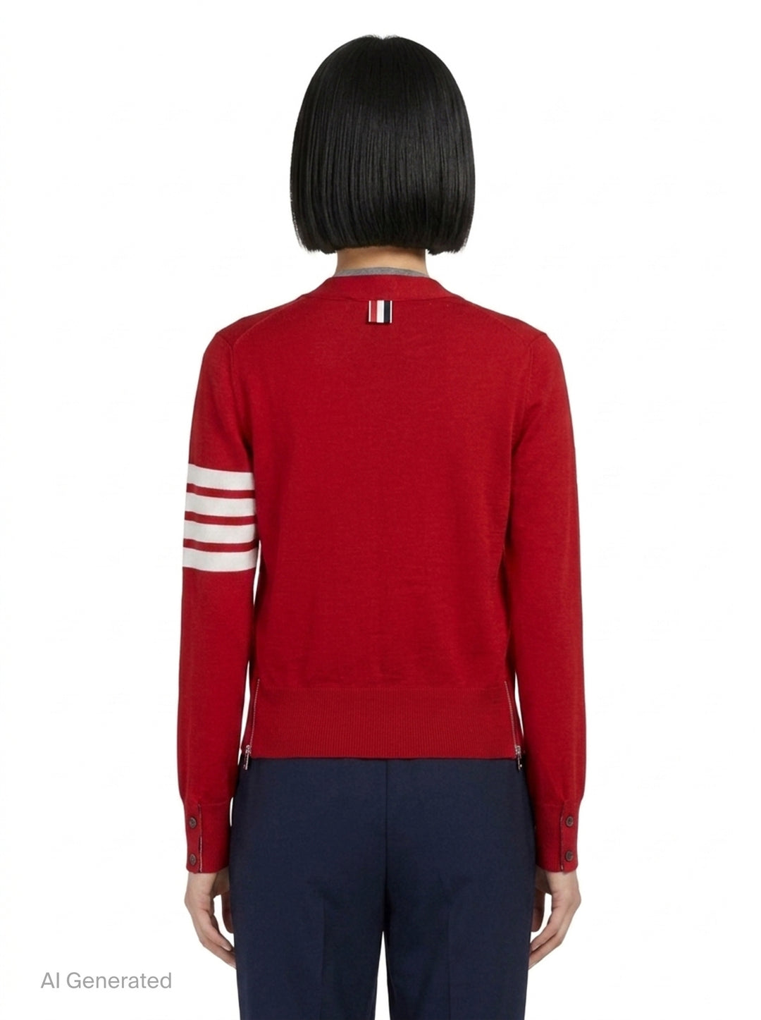 Relaxed Fit V-Neck Cardigan | Thom Browne | Club21 - back