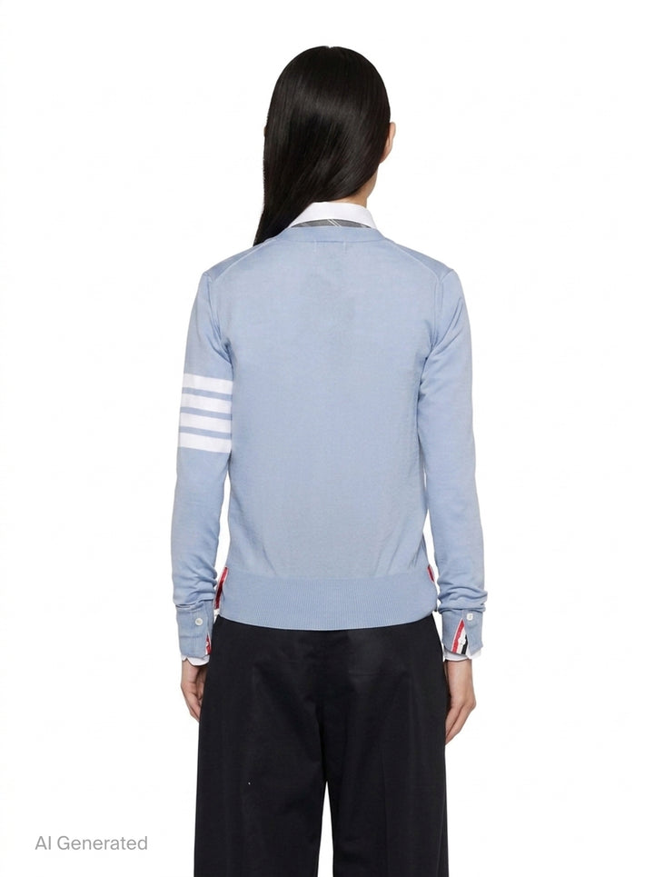Relaxed Fit V-Neck Cardigan | Thom Browne | Club21 - back
