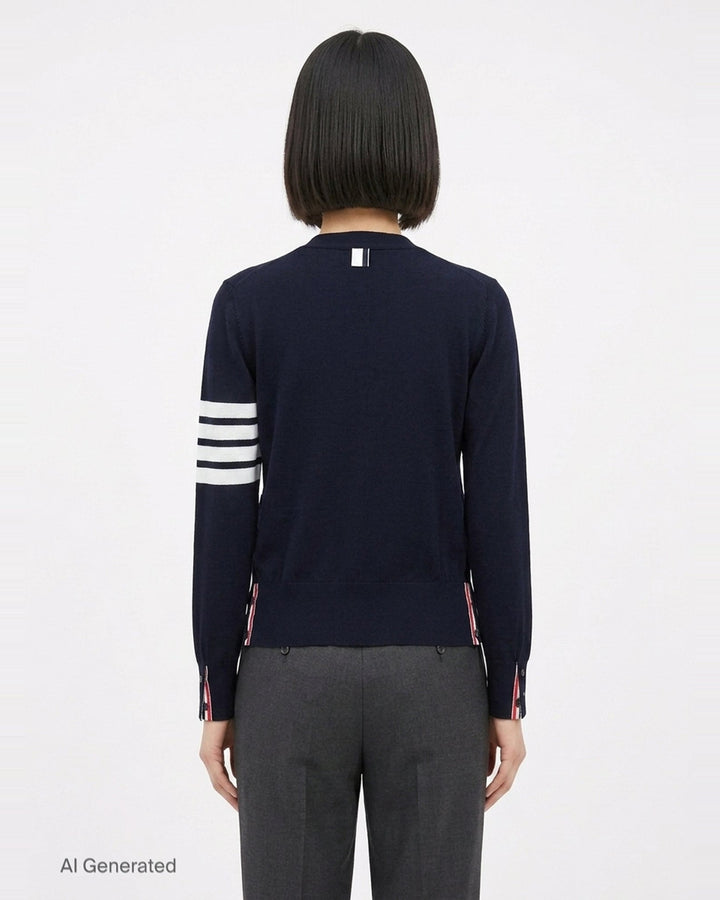 Relaxed Fit V-Neck Cardigan | Thom Browne | Club21 - back