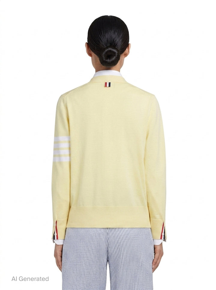 Relaxed Fit V-Neck Cardigan | Thom Browne | Club21 - back