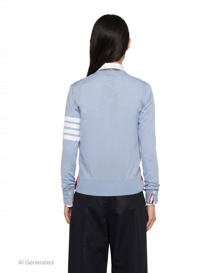 Relaxed Fit V-Neck Cardigan | Thom Browne | Club21 - back