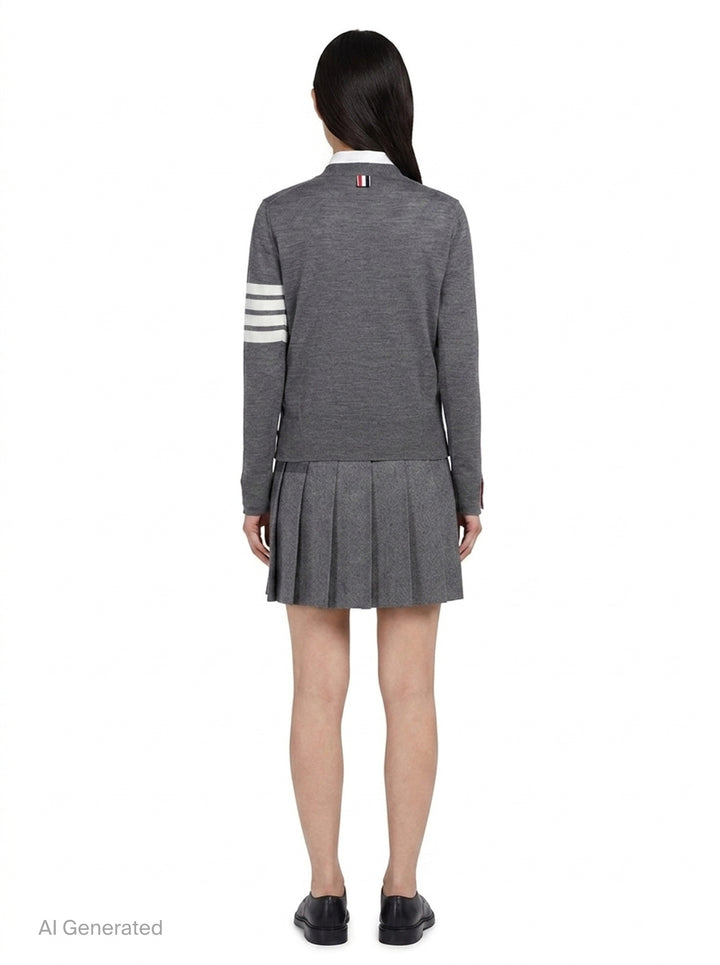 Relaxed Fit V-Neck Cardigan | Thom Browne | Club21 - back