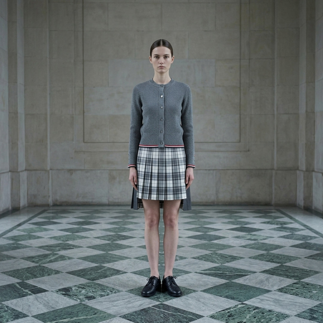 Rib Stitch Crew Neck Cardigan | Thom Browne | Club21 - lifestyle