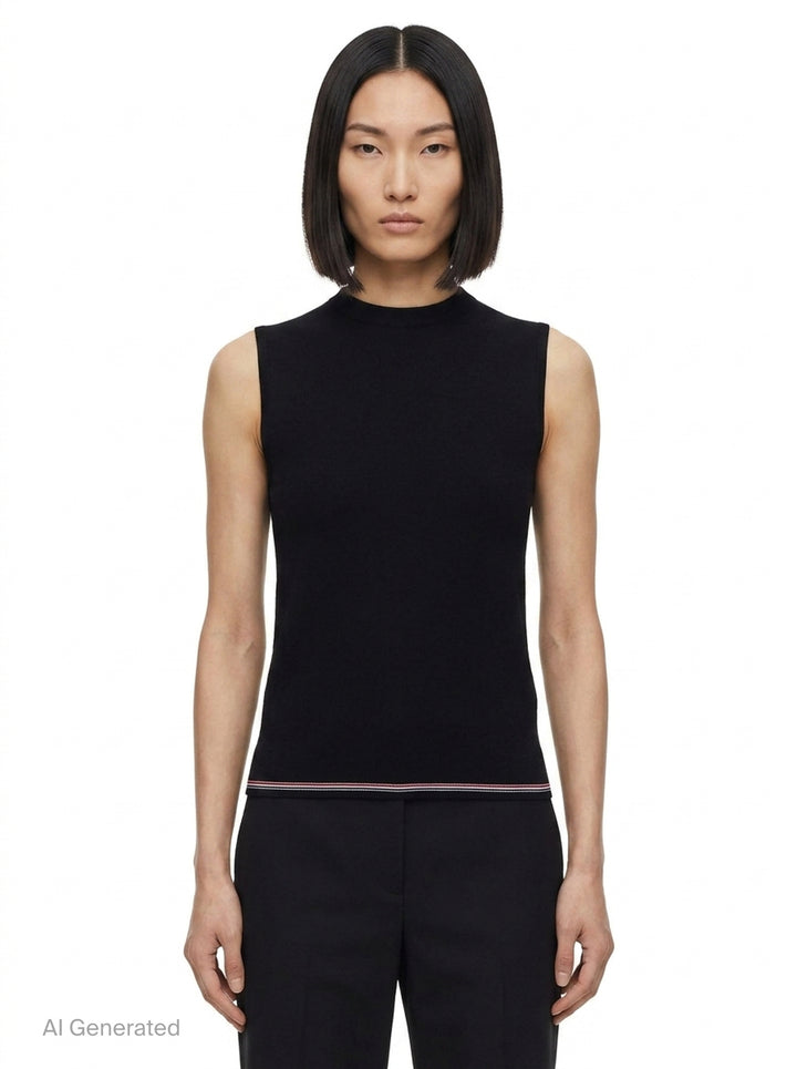 Rib Stitch Merino Shell Top | Thom Browne | Club21 - front