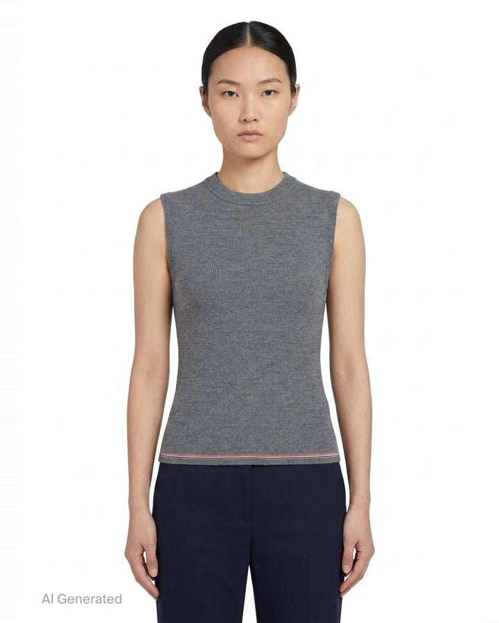 Rib Stitch Merino Shell Top | Thom Browne | Club21 - front