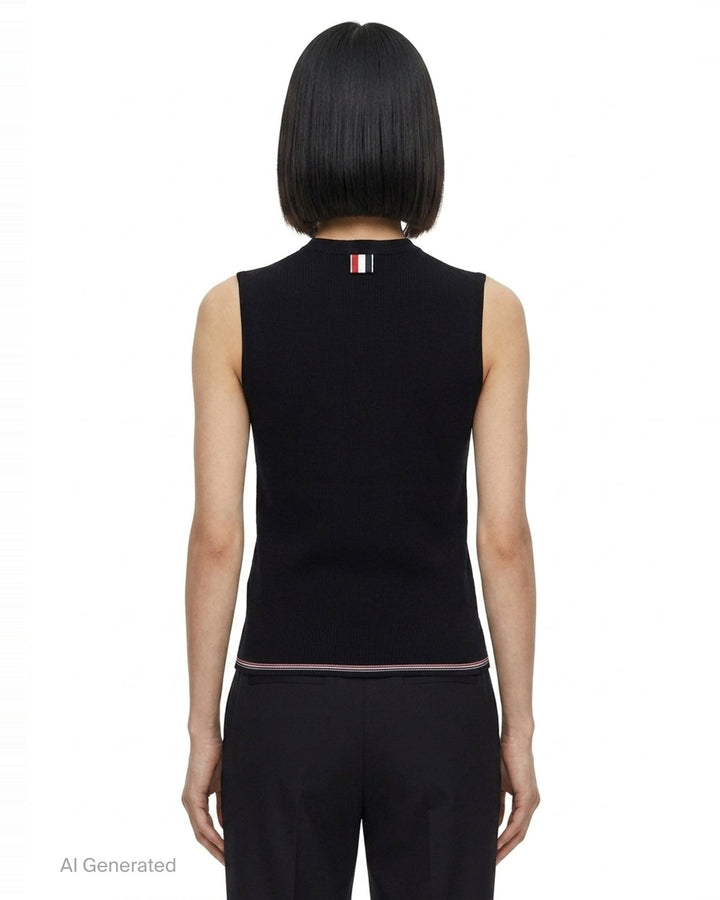 Rib Stitch Merino Shell Top | Thom Browne | Club21 - back