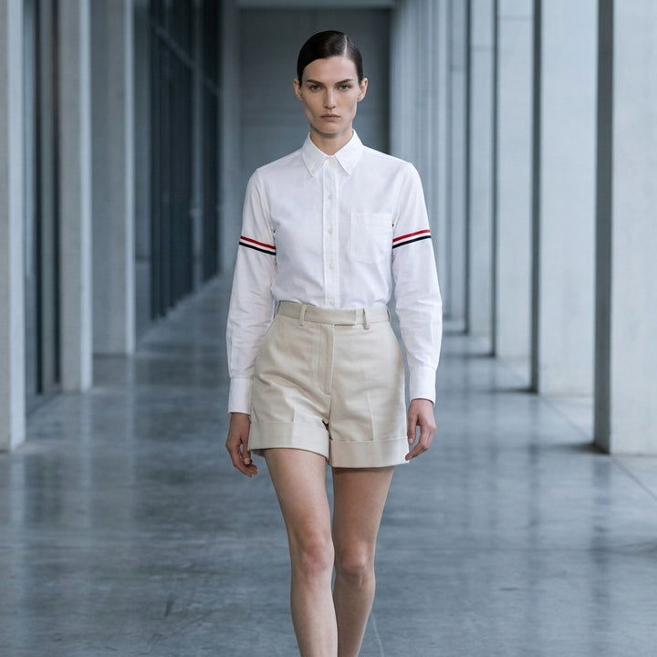 Round Collar Stripe Shirt | Thom Browne | Club21 - lifestyle
