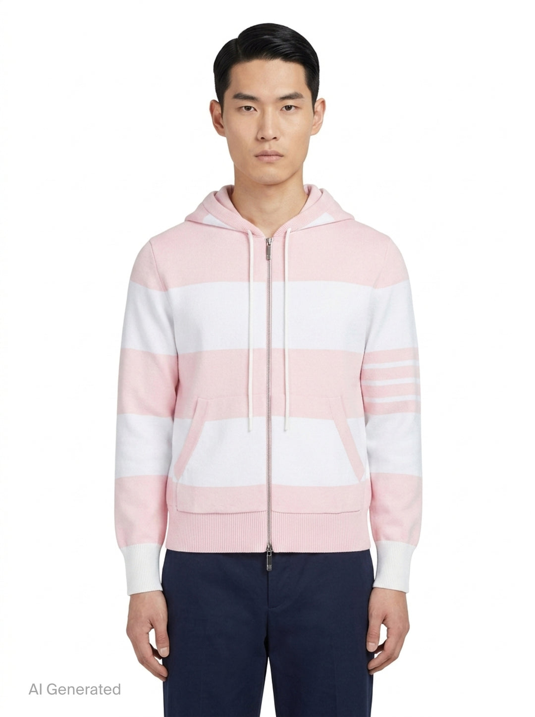 Rugby Stripe Zip Hoodie | Thom Browne | Club21 - front