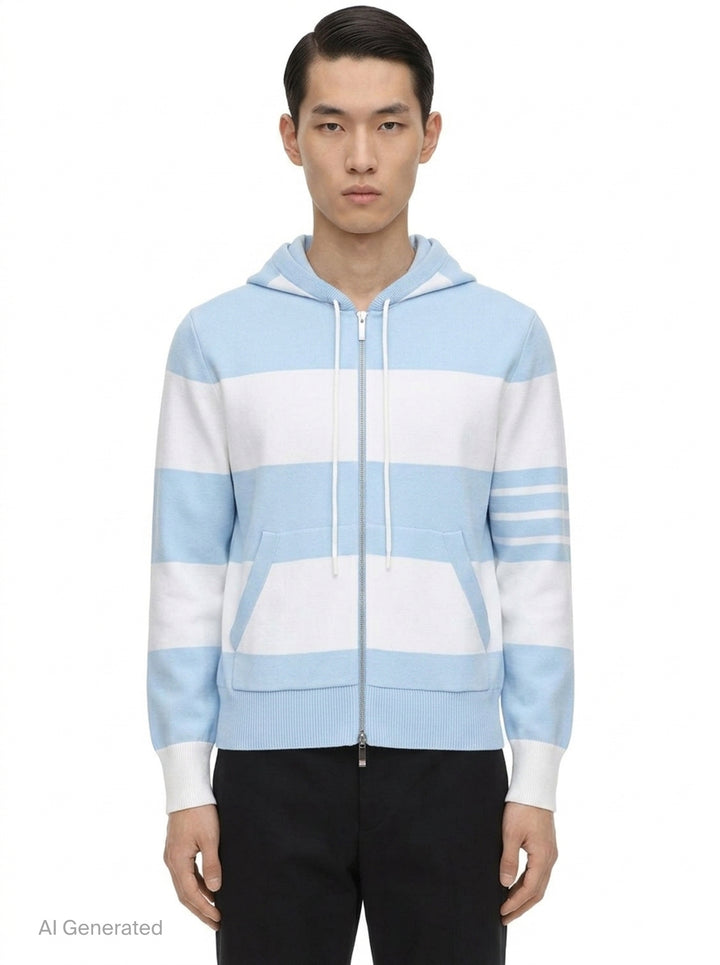 Rugby Stripe Zip Hoodie | Thom Browne | Club21 - front