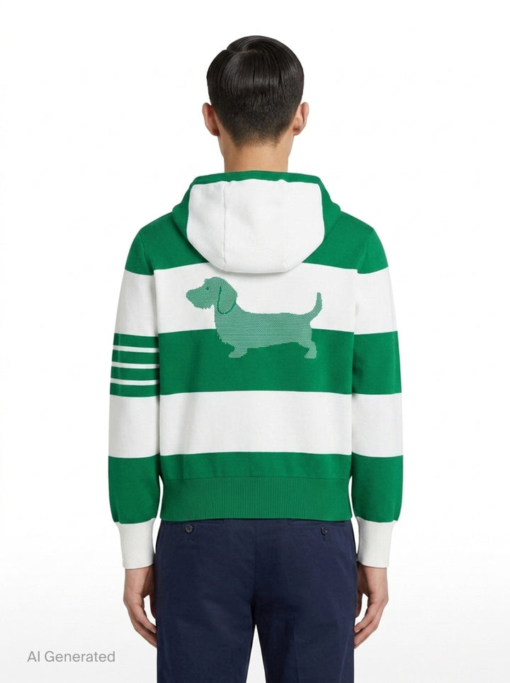 Rugby Stripe Zip Hoodie | Thom Browne | Club21 - back