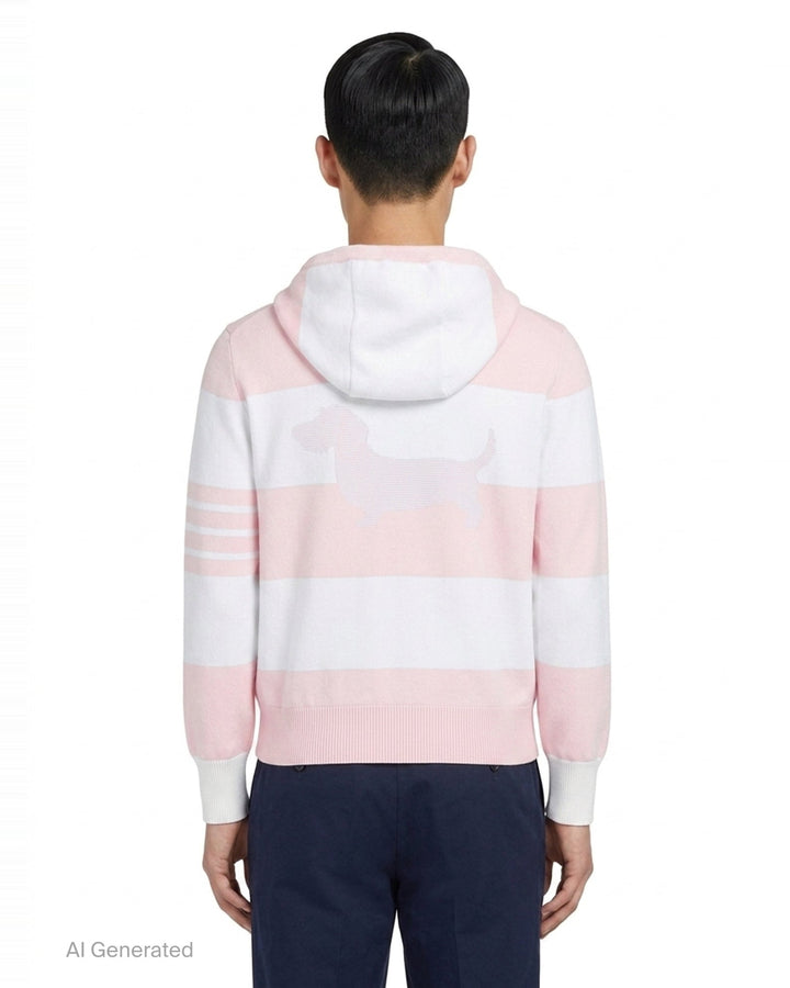 Rugby Stripe Zip Hoodie | Thom Browne | Club21 - back