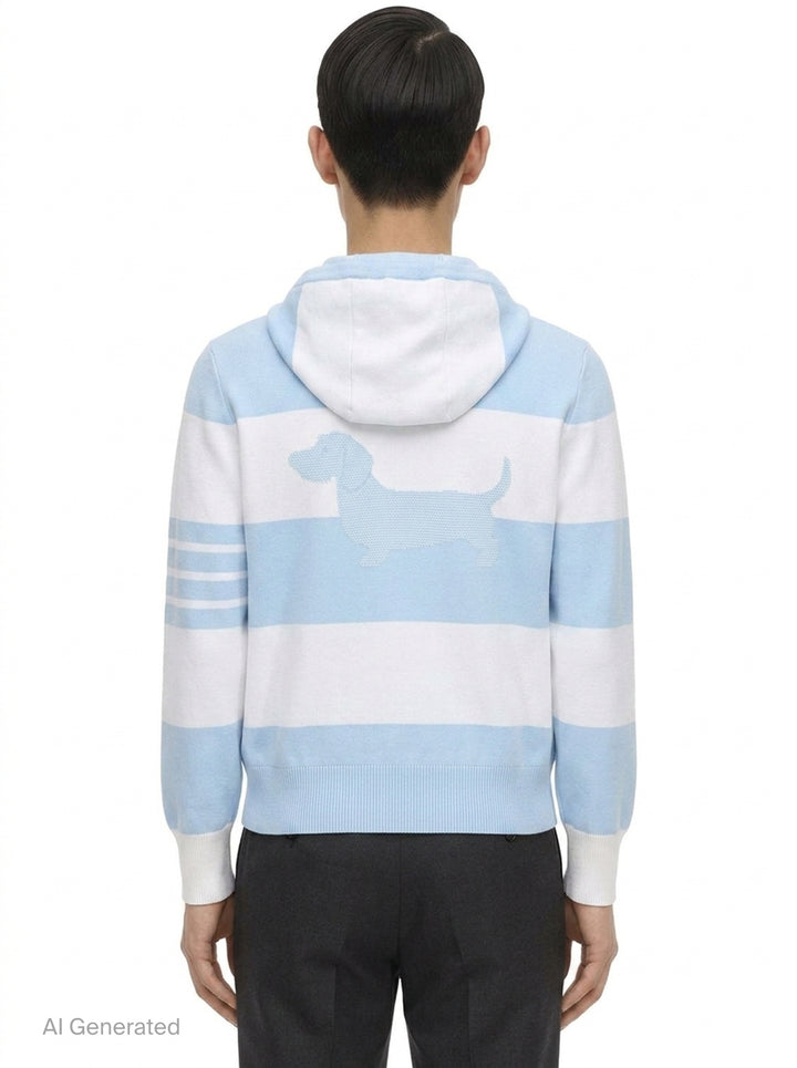 Rugby Stripe Zip Hoodie | Thom Browne | Club21 - back