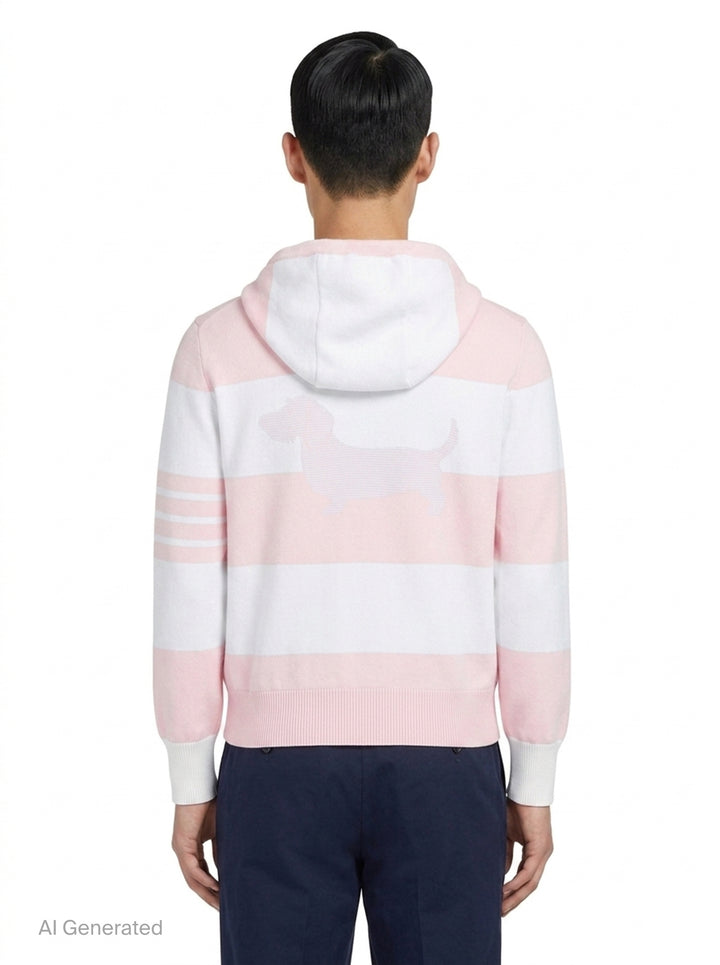 Rugby Stripe Zip Hoodie | Thom Browne | Club21 - back