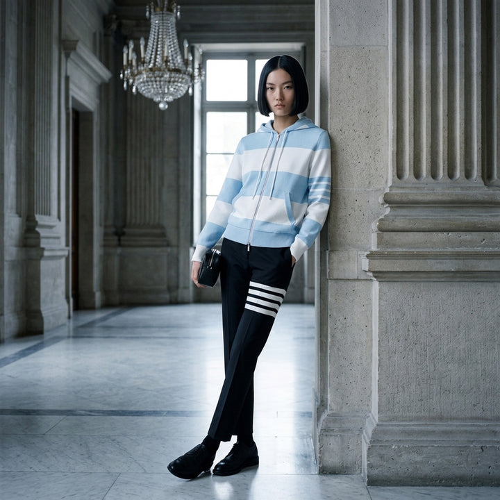 Rugby Stripe Zip Hoodie | Thom Browne | Club21 - lifestyle