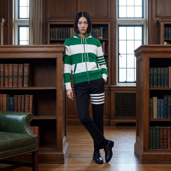 Rugby Stripe Zip Hoodie | Thom Browne | Club21 - lifestyle