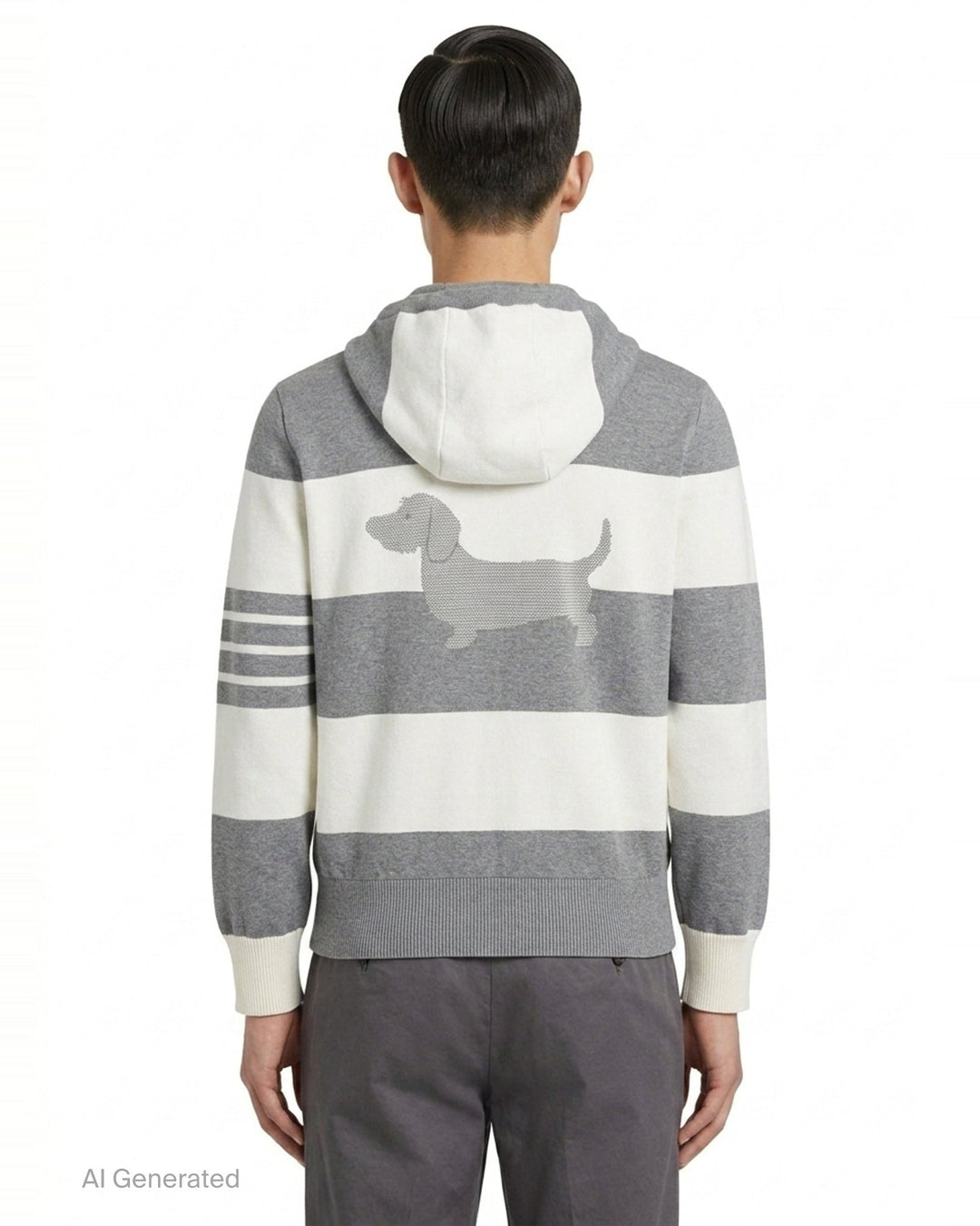 Rugby Stripe Zip-Up Hoodie | Thom Browne | Club21 - back