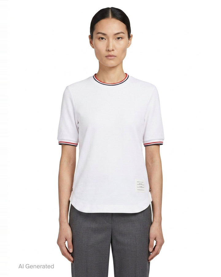 RWB Tipping Short Sleeve Tee | Thom Browne | Club21 - front